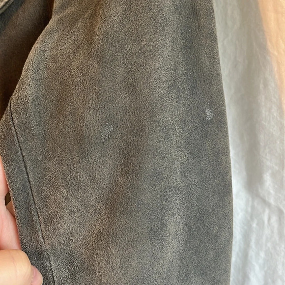 Topshop Suede Leather Zip Up Belted Moto Biker Jacket - Picture 8 of 12